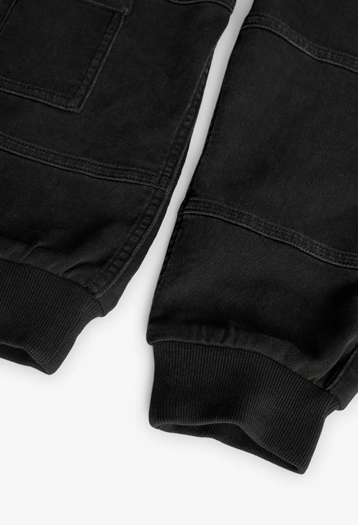 Pantalone in maglia per bambino di colore nero
