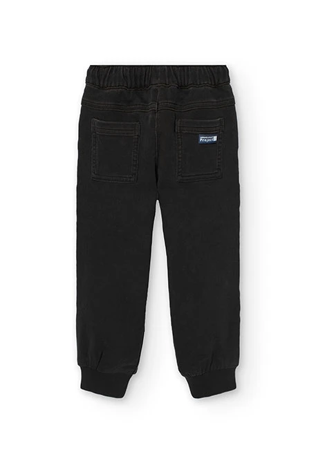 Pantalón de punto para niño en color negro