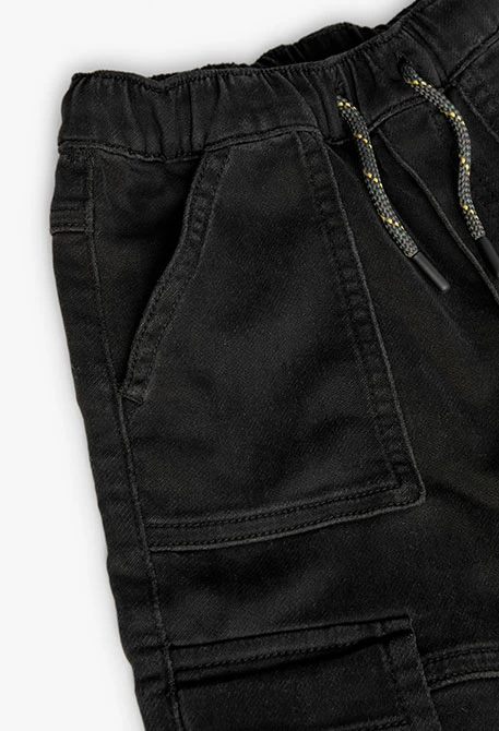 Knitted trousers for boys in black.