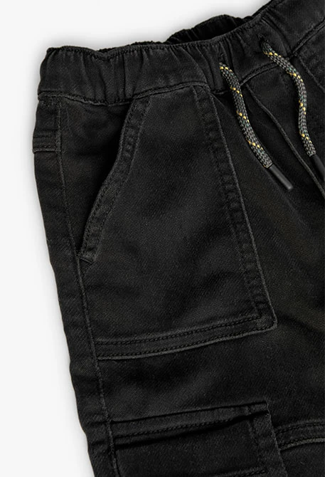 Knitted trousers for boys in black.