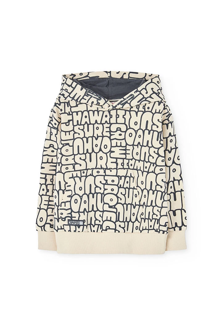 Sweatshirt de felpa para criança com estampado em cor creme