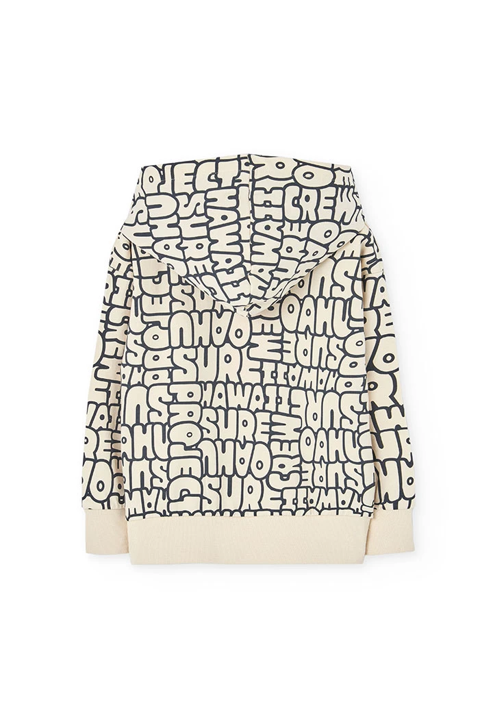 Sweatshirt de felpa para criança com estampado em cor creme