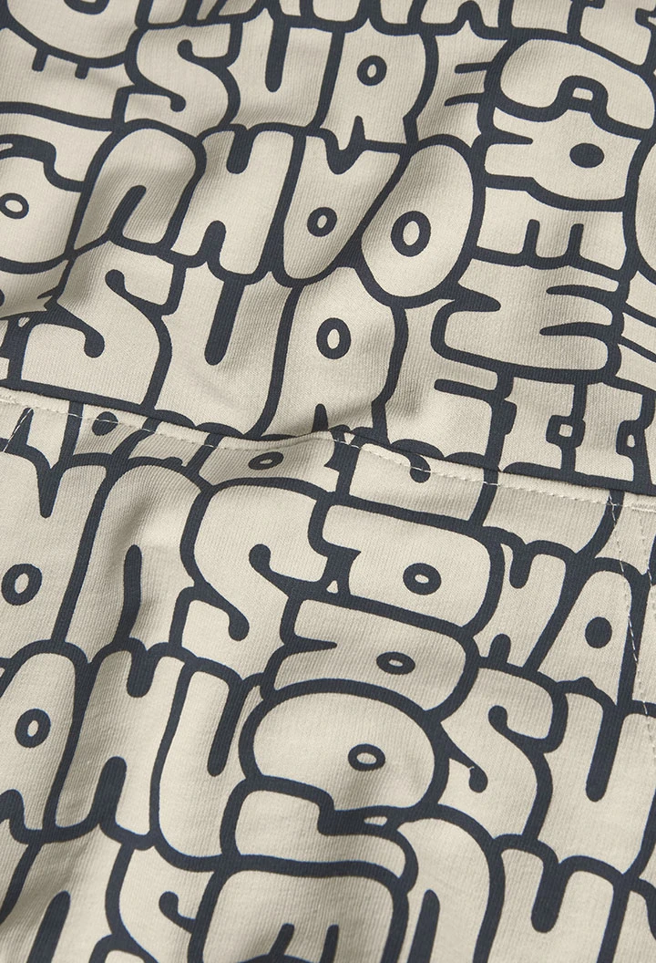 Sweatshirt de felpa para criança com estampado em cor creme