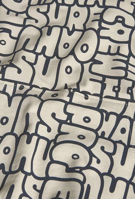 Terry sweatshirt for boy with print in cream colour