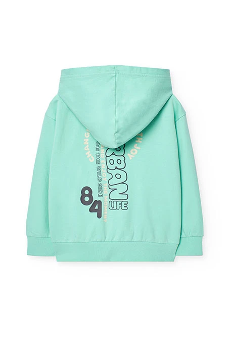 Fleece jacket for boy in green colour