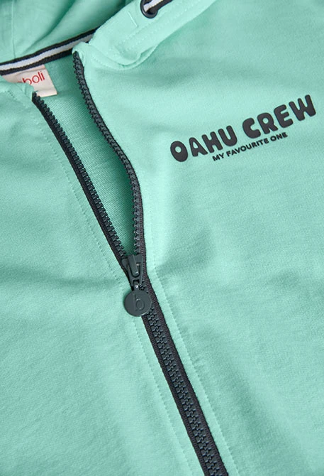 Fleece jacket for boy in green colour