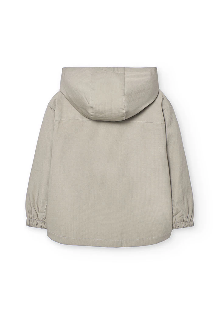 Parka technique en maille pour garçon de couleur marron