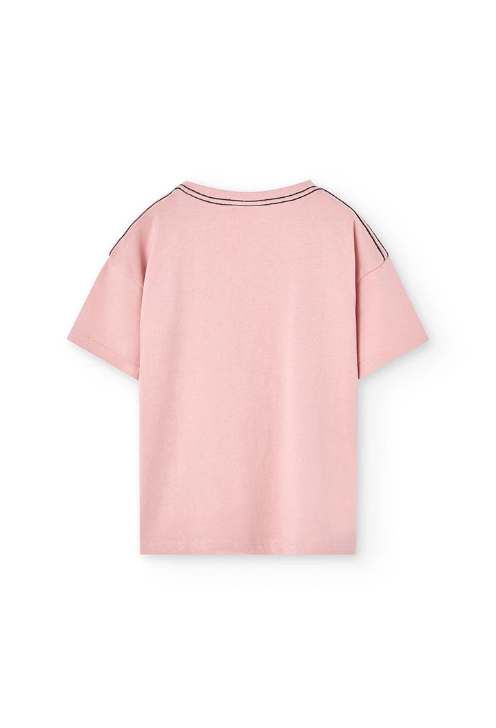 Gesricktes T-Shirt für Jungen in Rosa.