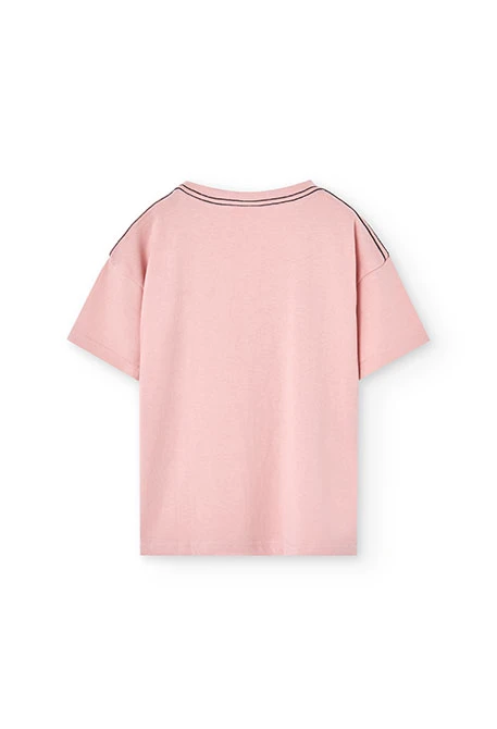 Gesricktes T-Shirt für Jungen in Rosa.