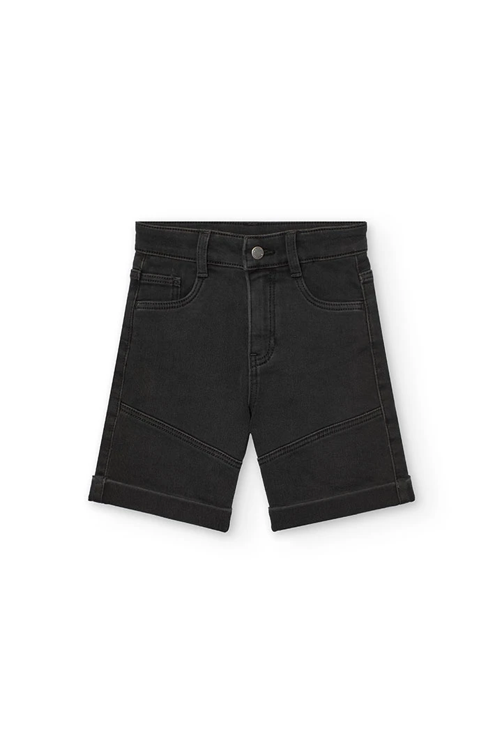 Bermuda in denim per bambino di colore nero