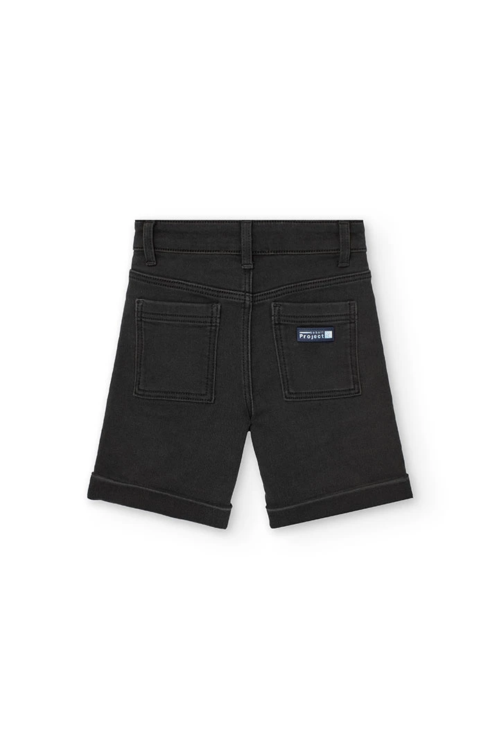 Bermuda in denim per bambino di colore nero