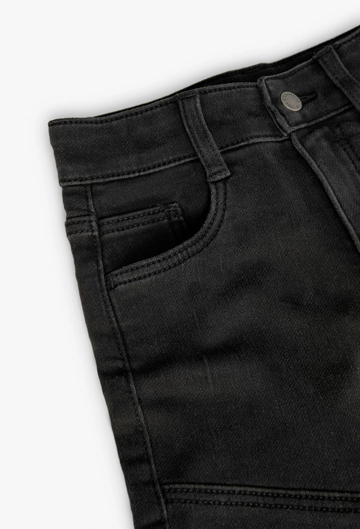 Bermuda in denim per bambino di colore nero