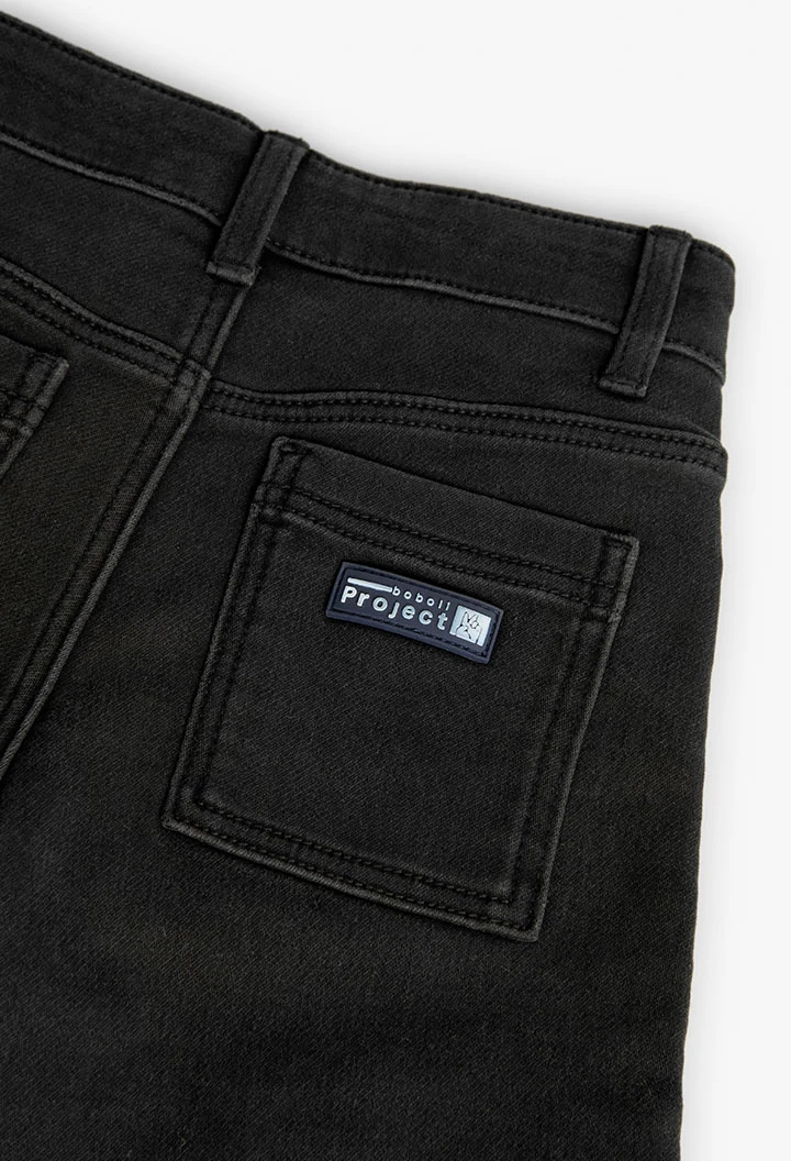 Bermuda in denim per bambino di colore nero