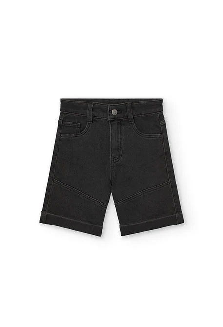 Denim shorts for boys in black colour
