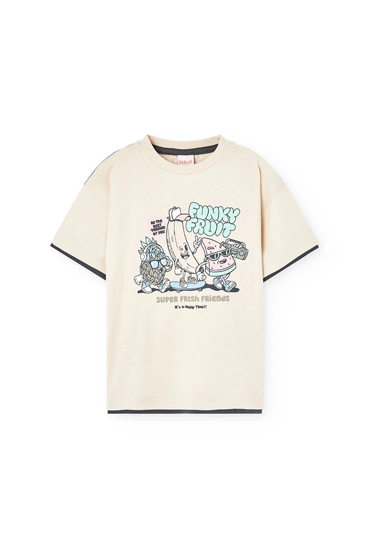 Camisola de malha para menino em cor cru