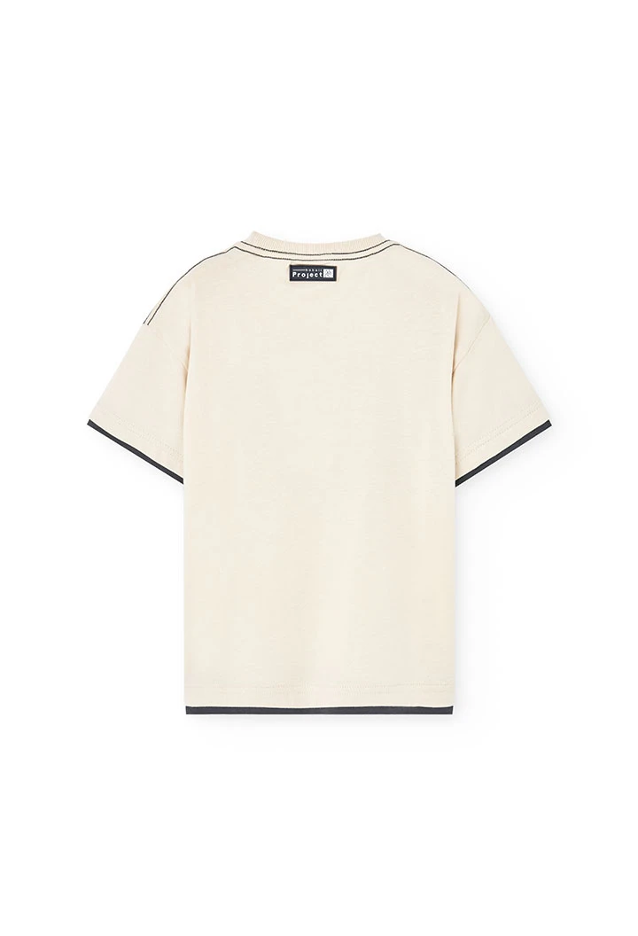 Camisola de malha para menino em cor cru