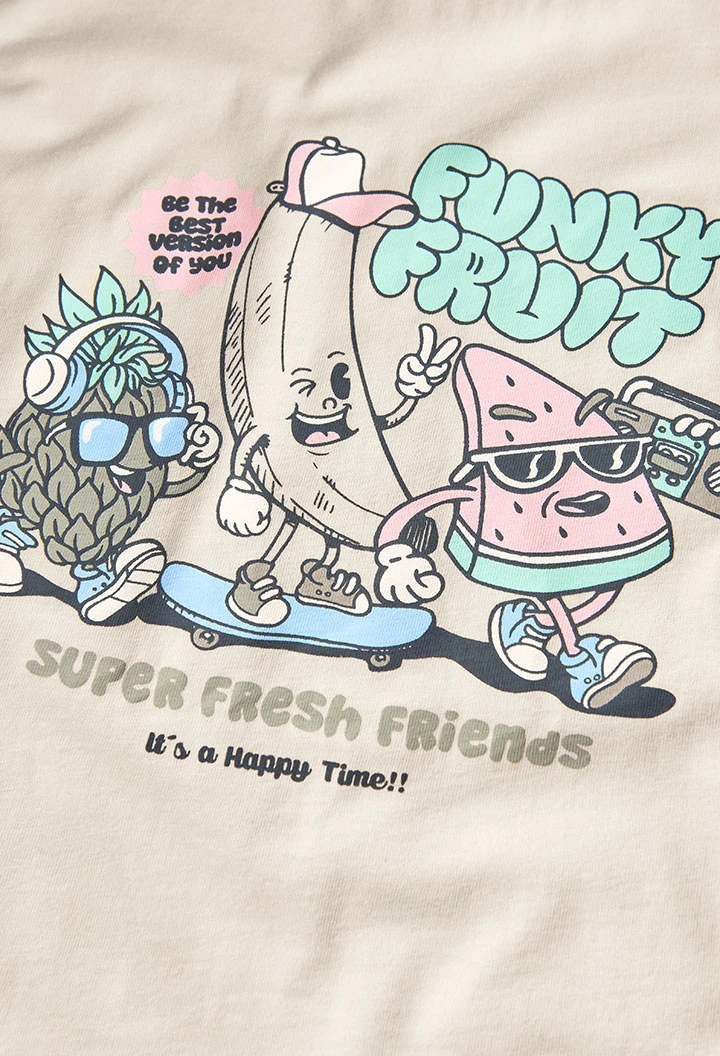 Strick-T-Shirt für Jungen in Rohweiß