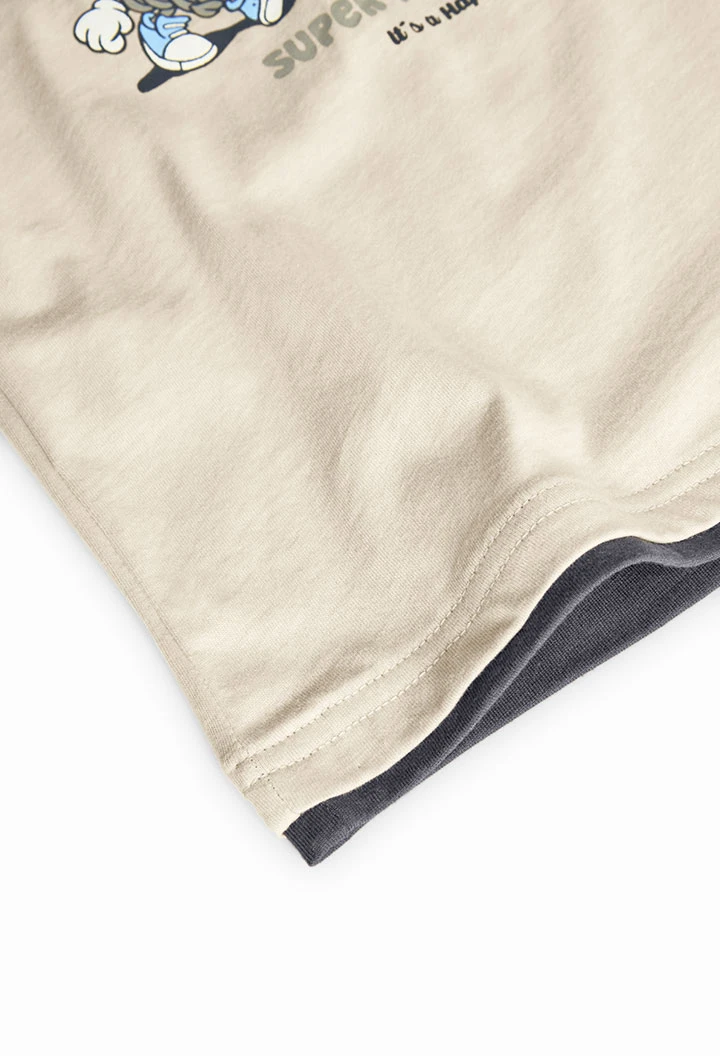 Camisola de malha para menino em cor cru