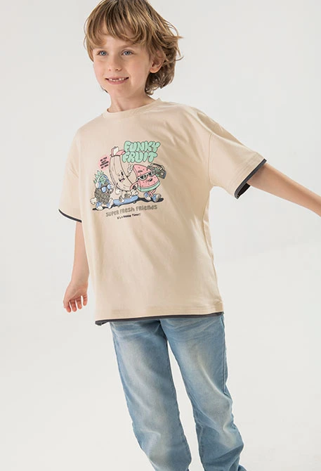 Maglietta a maglia per bambino in colore grezzo