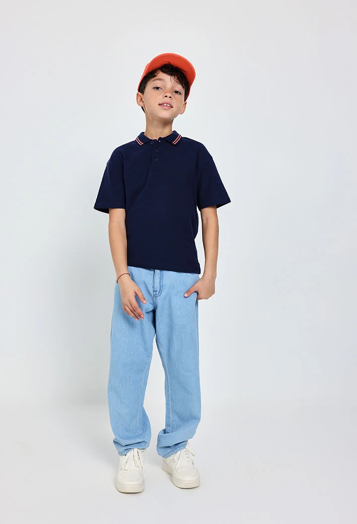 Denim trousers for boys in bleach colour