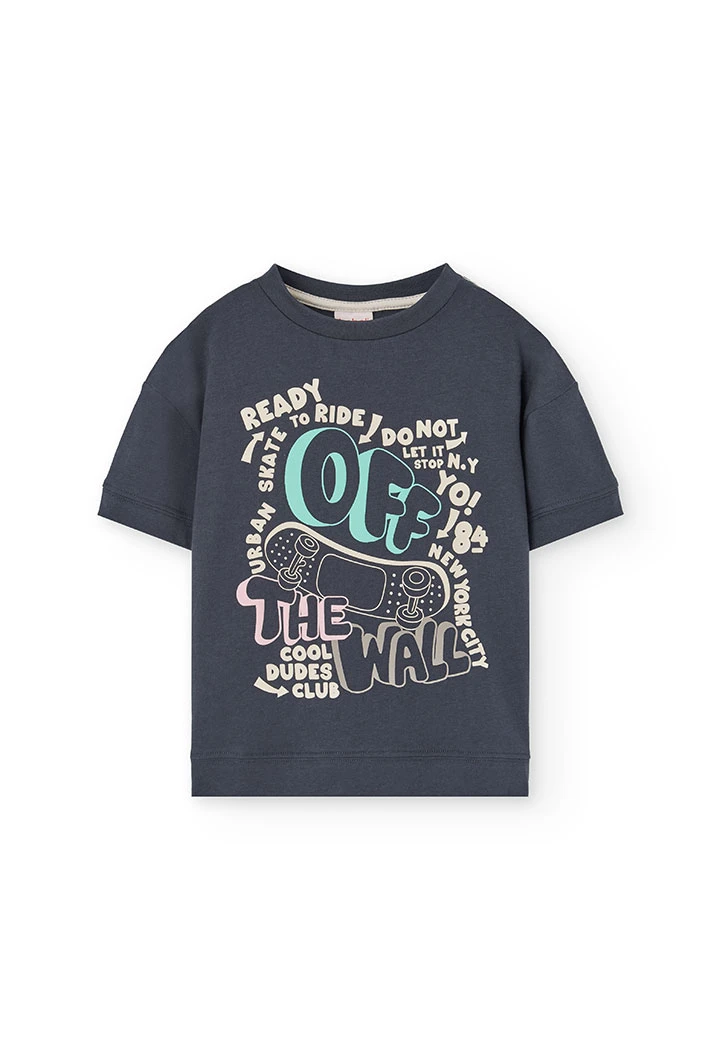 Maglietta in maglia per bambina di colore grigio.