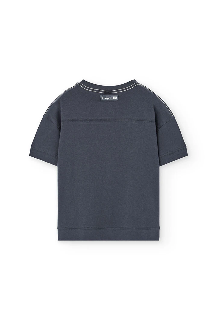 Maglietta in maglia per bambina di colore grigio.