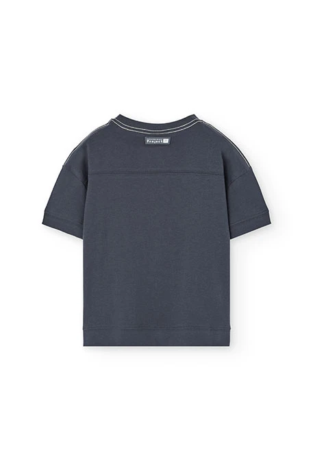 Camiseta de punto para niña en color gris