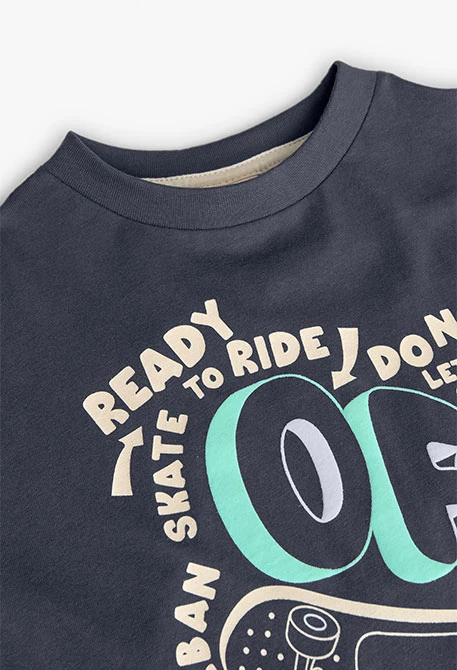 Camiseta de punto para niña en color gris