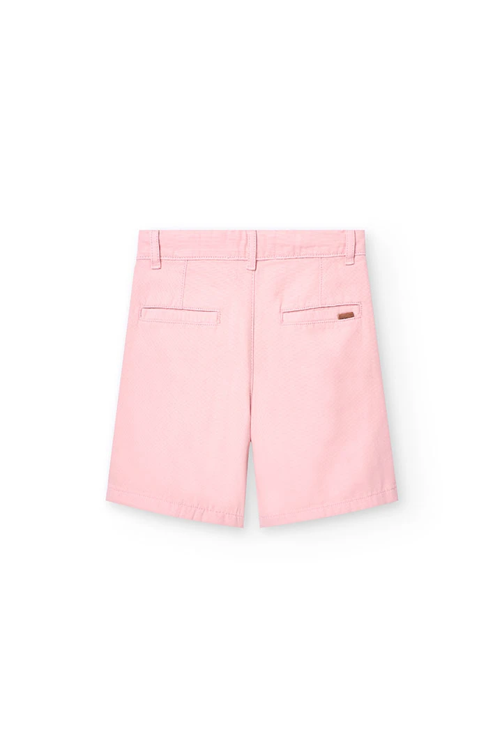 Bermuda in sarga per bambino in colore rosa