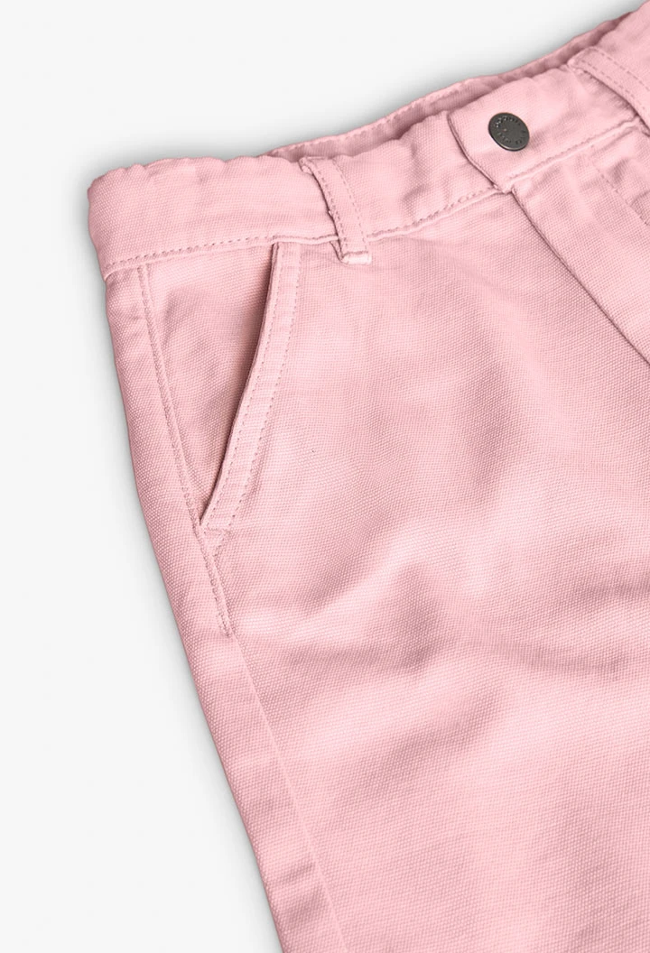 Bermuda in sarga per bambino in colore rosa