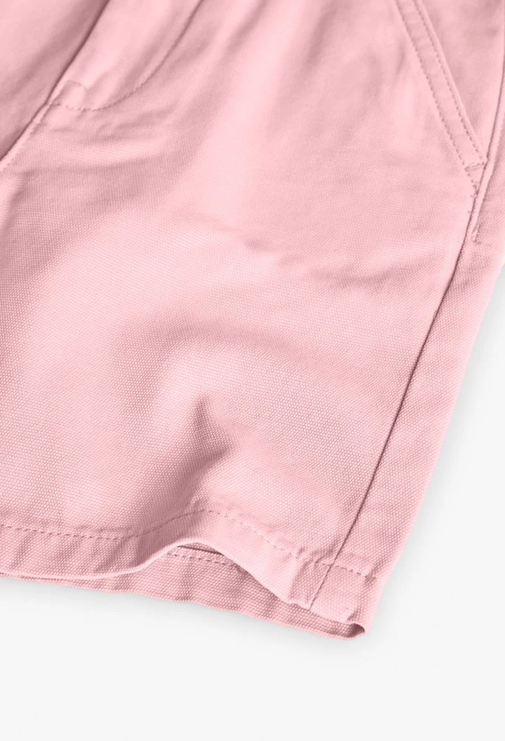 Bermuda in sarga per bambino in colore rosa