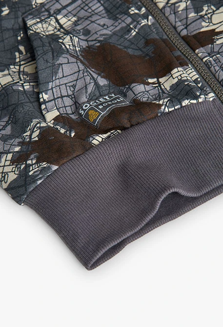 Jaqueta infantil de pelfa estampada gris