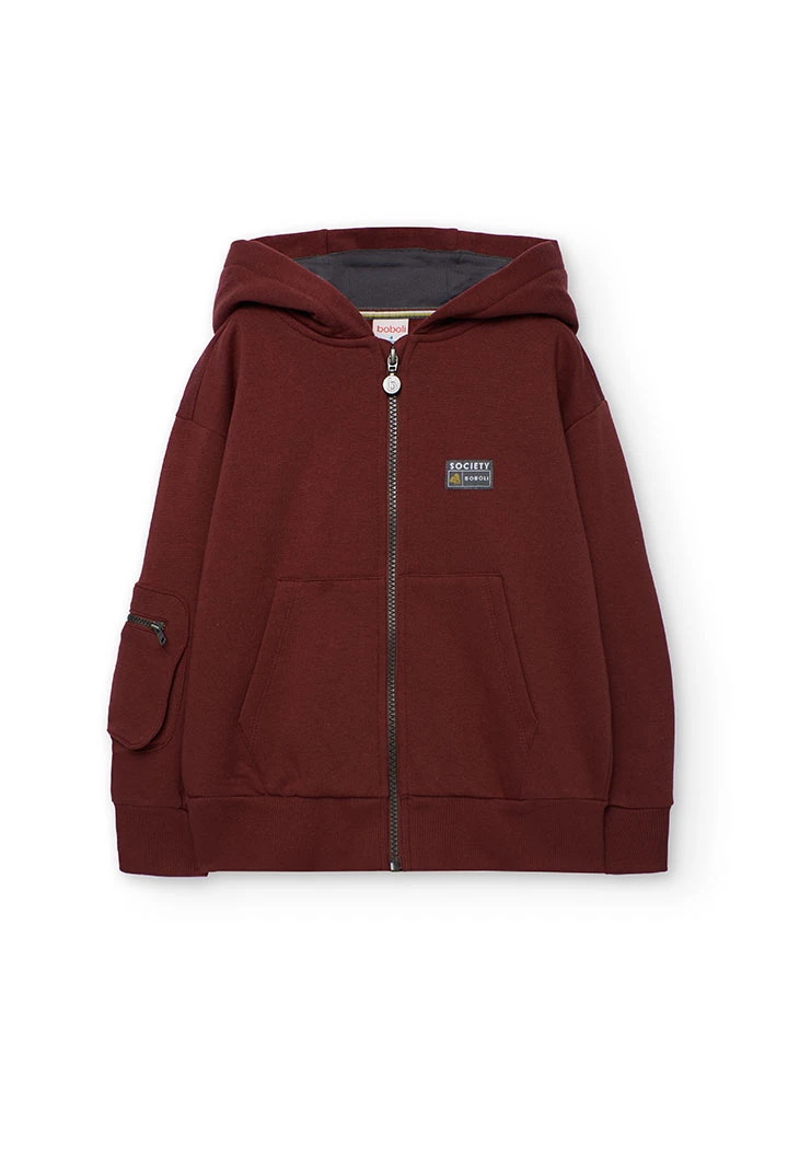 Veste en faux cuir marron pour garçon