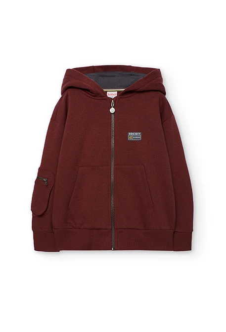 Veste en faux cuir marron pour garçon