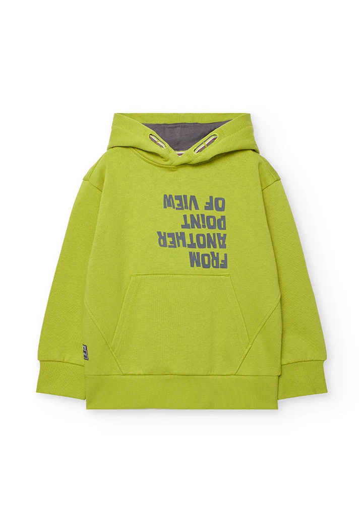 Sweatshirt menino felpa com capuz verde