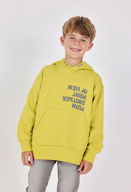 Boy´s green fleece hooded sweatshirt