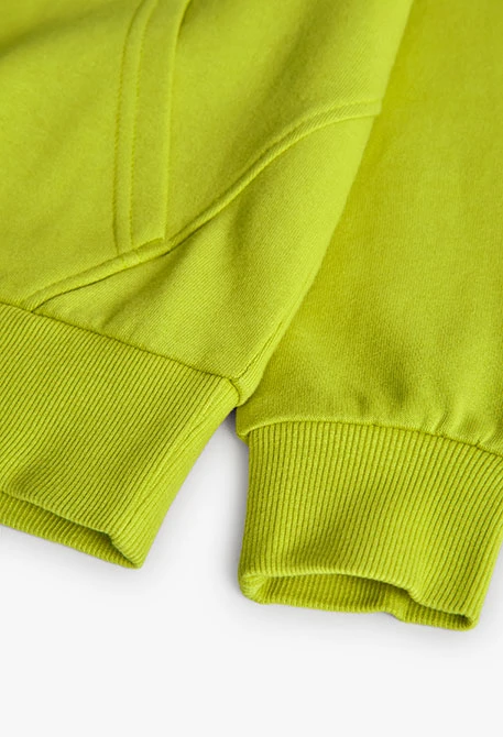 Jungen Kapuzen-Sweatshirt aus grünem Plüsch