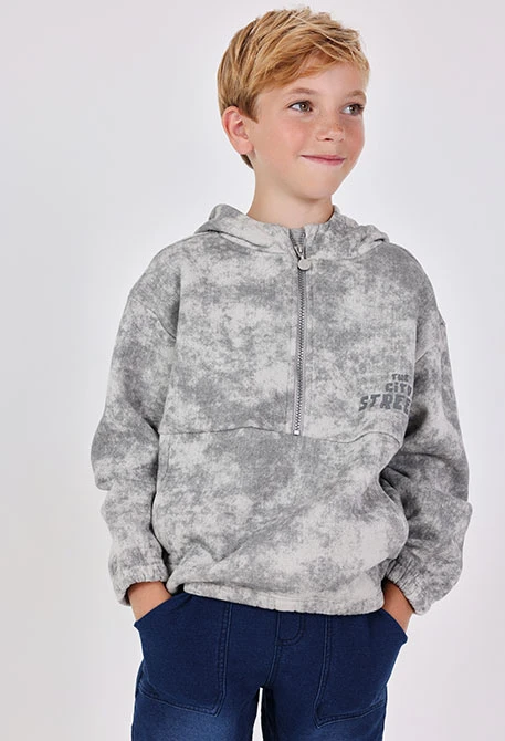 Grey knitted sweatshirt for boy