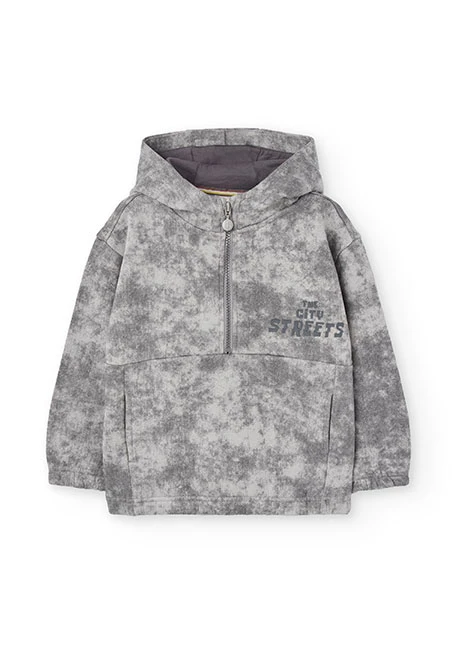 Sudadera niño de punto gris
