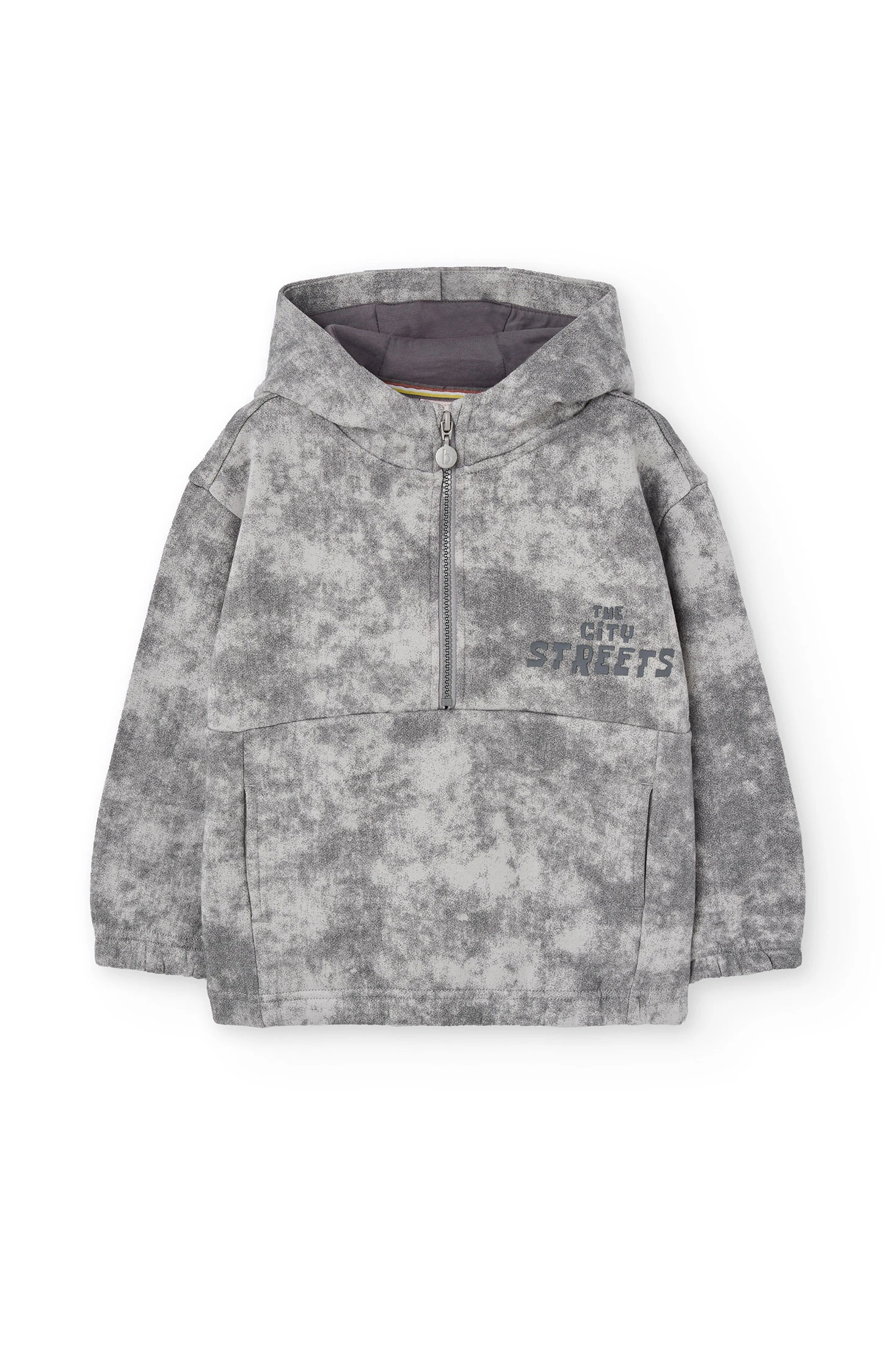 Felpa bambino in maglia grigia