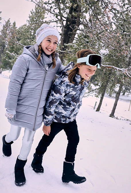 Grey technical fabric reversible boy´s parka