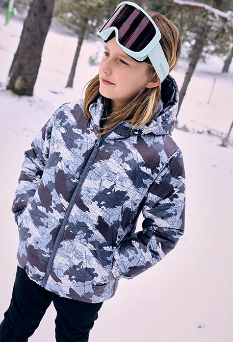 Parka nen reversible teixit tècnic gris