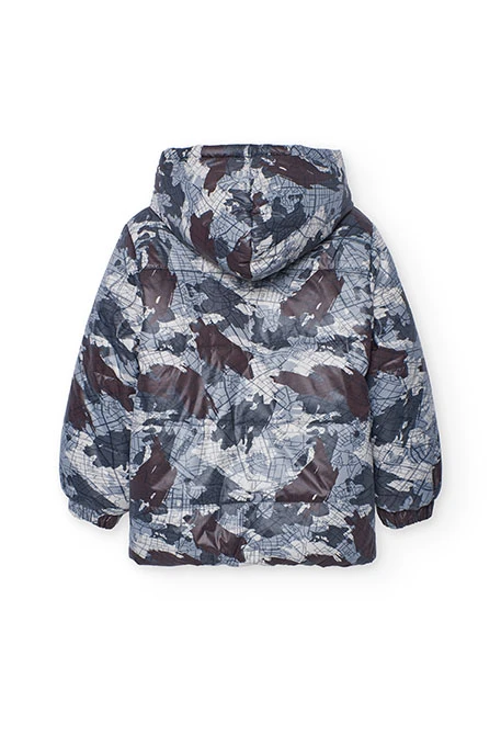 Parka niño reversible tejido técnico gris