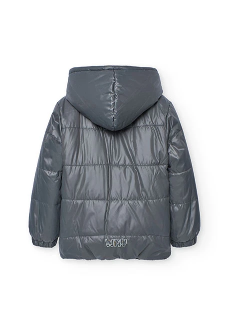 Parka niño reversible tejido técnico gris