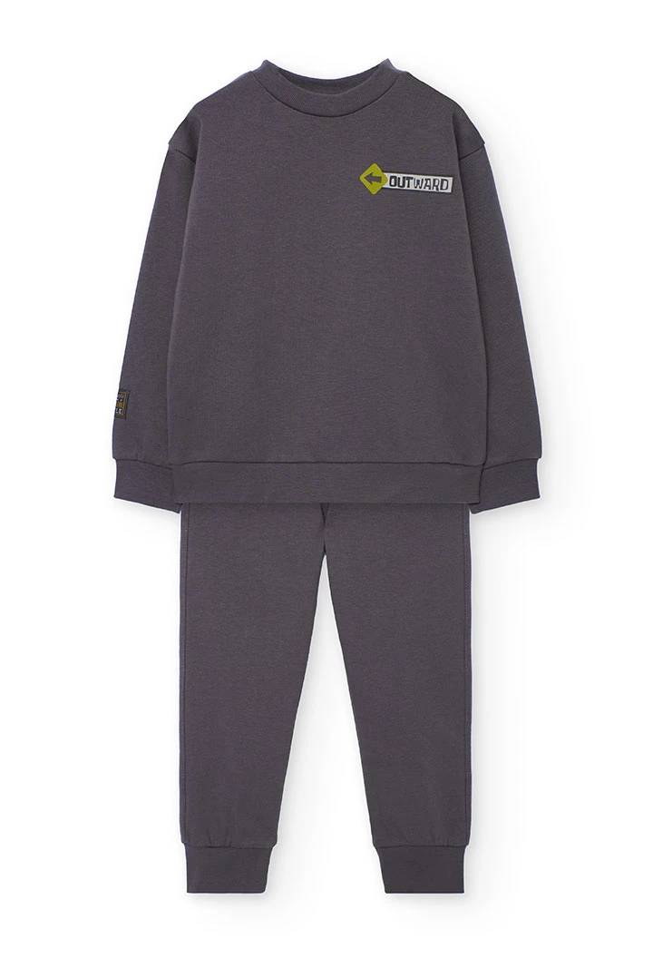 Grey fleece set for boy