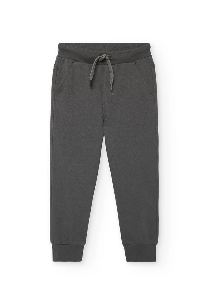 Conjunto menino de felpa cinza