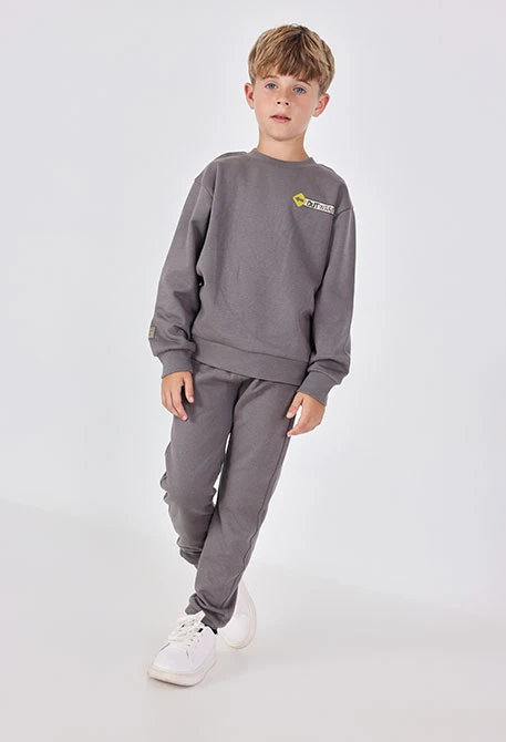 Grey fleece set for boy