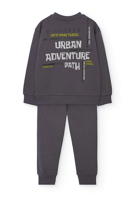 Jungen-Set aus grauem Frottee