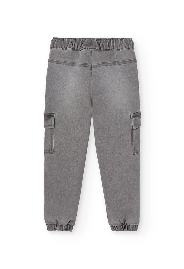 Pantaloni denim bambino grigi