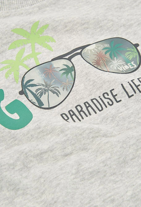 Sweat-shirt en molleton garçon gris